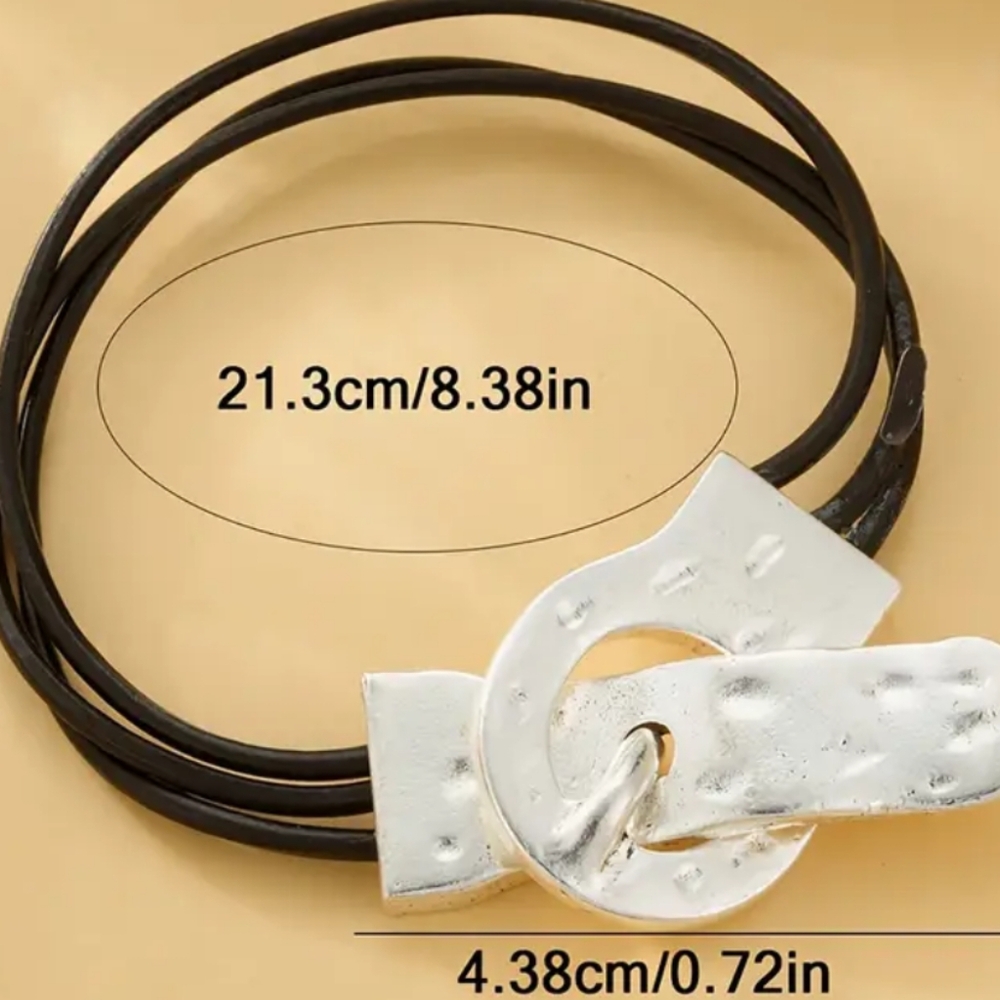 Sundance Handcrafted Silver-Tone Toggle Leather Bracelet - Black - Picture 2 of 2